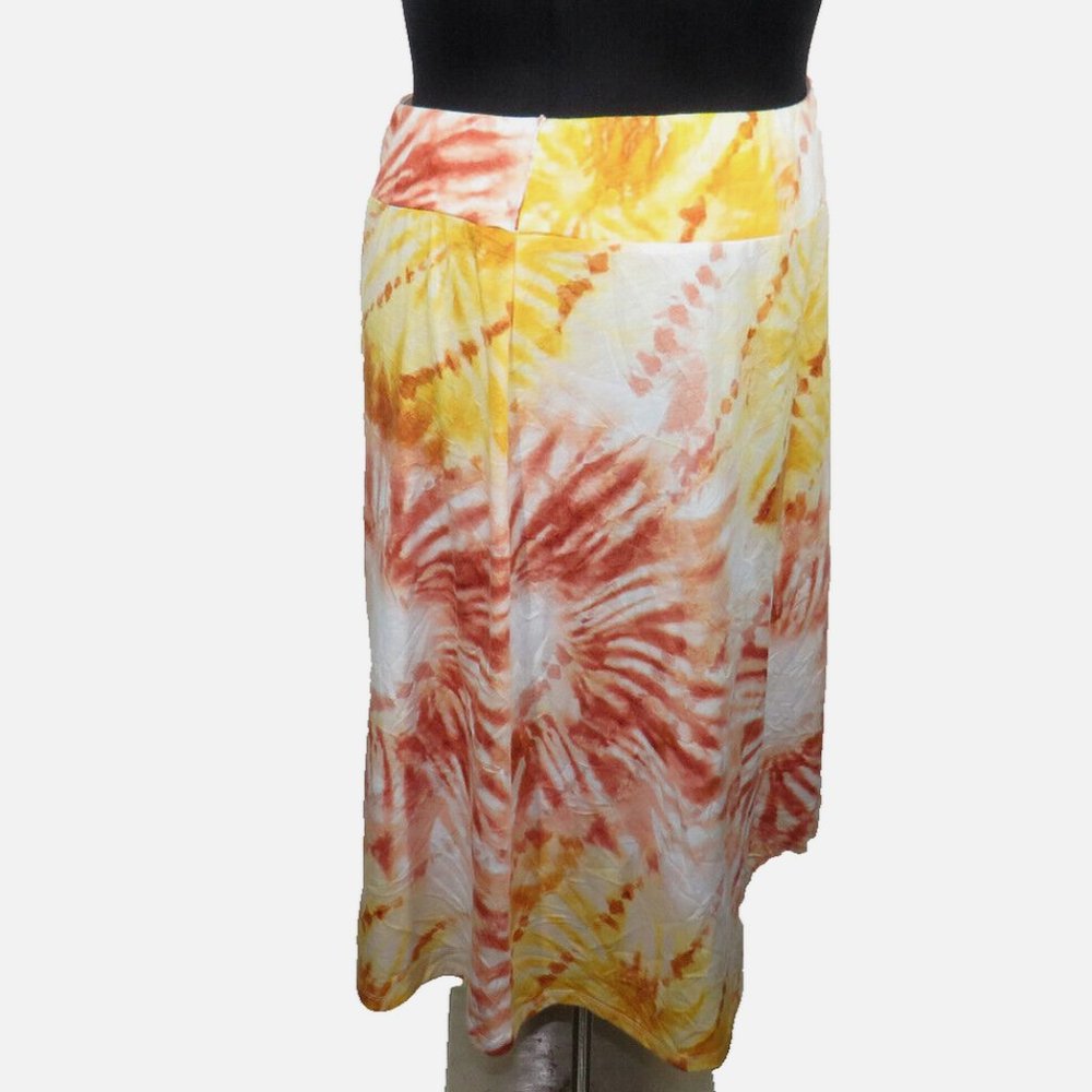 Cato Women's Rust Orange Multi Tie Dye Skirt Plus Size 14-16 - Picture 10 of 11
